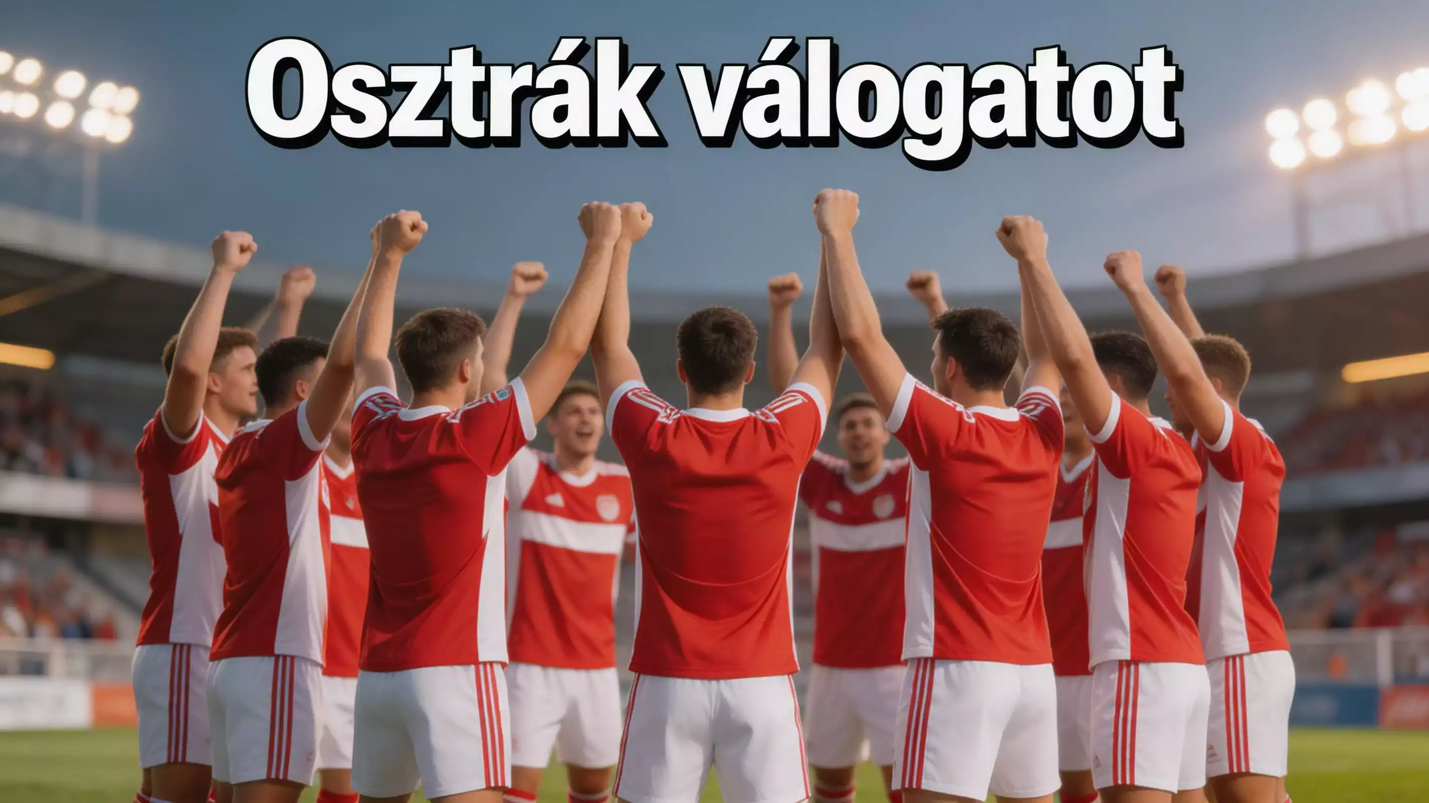 Osztrák labdarúgók piros-fehér mezben a pályán