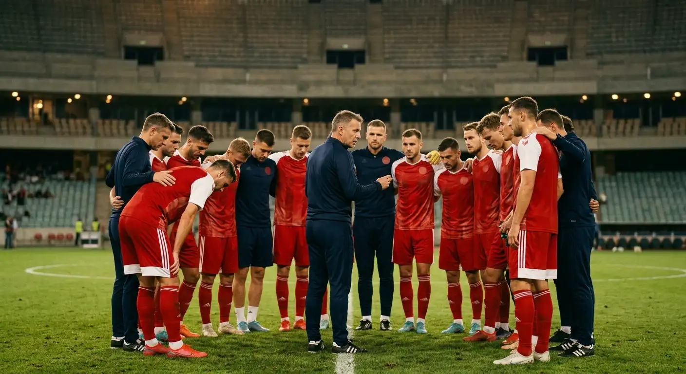 Egy világbajnoki csoportkör utáni pillanat a szurkolókkal, csendes, méltóságteljes búcsú
