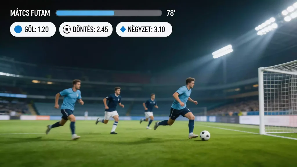 Élő fogadási felület a 2026-os labdarúgó-világbajnokság mérkőzésén valós időben