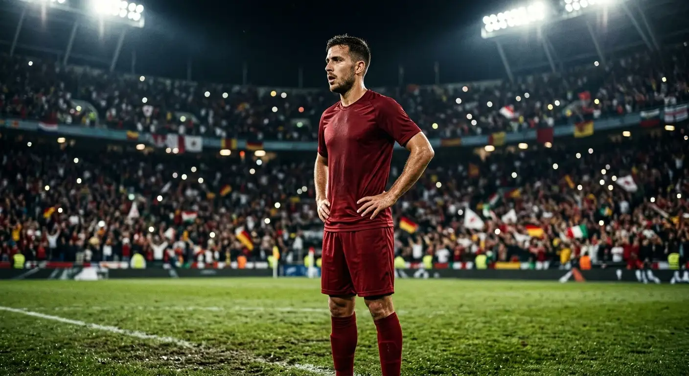 Cristiano Ronaldo egy világbajnoki mérkőzésen összpontosítva