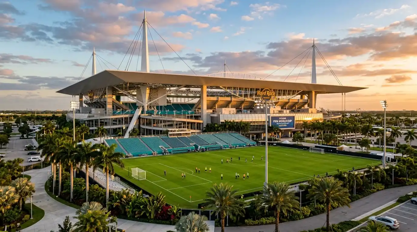 A Hard Rock Stadion Miamiban a vb bronzmeccse előtti napokban