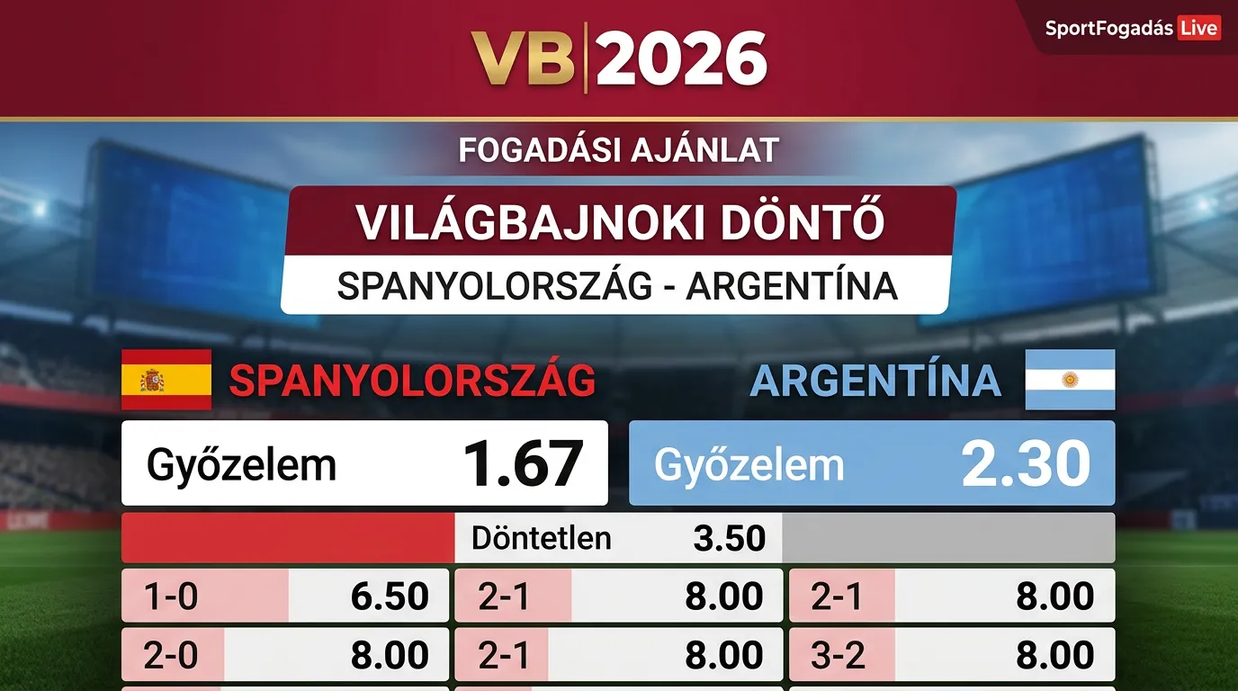 A döntő záróárai decimális rendszerben a magyar fogadók számára