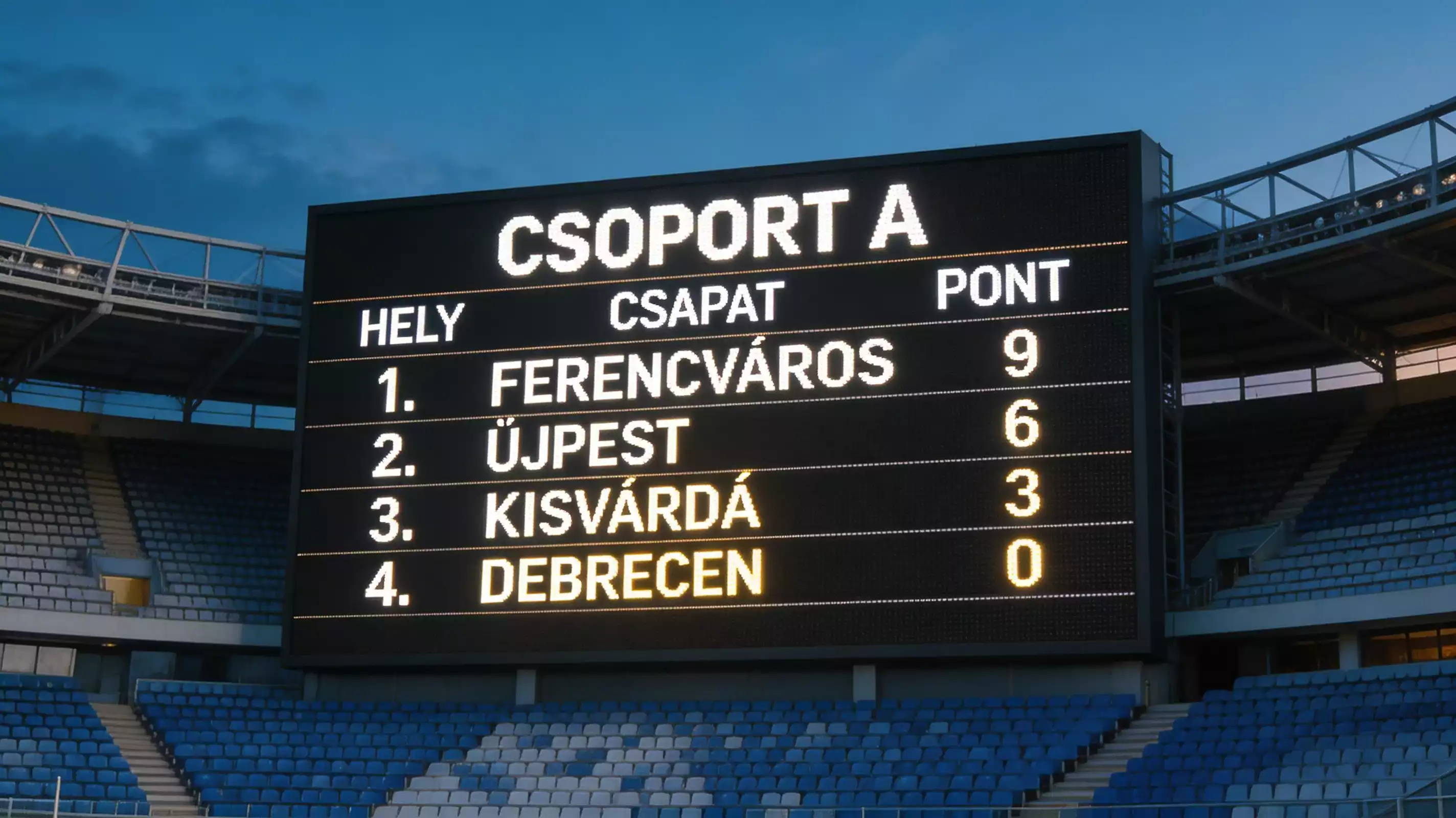 A 2026-os VB A, B, C és D csoportjainak összetétele és beosztása